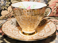 Load image into Gallery viewer, Pretty in Pink-Windsor Regal Gold Teacup and Saucer
