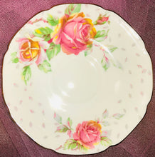 Load image into Gallery viewer, Pretty in Pink-White Paragon Golden Emblem Pedestal Teacup and Saucer
