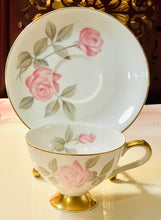 Load image into Gallery viewer, Pretty in Pink-Sweet Pink Roses Pedestal Teacup and Saucer Japan
