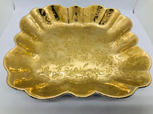 Load image into Gallery viewer, Pretty in Pink-Old Foley James Kent Gold Brocade Scalloped 8 Inch Dish
