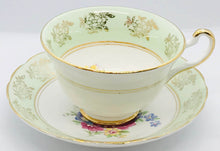 Load image into Gallery viewer, Pretty in Pink-and Green-Regency Bone China Teacup and Saucer
