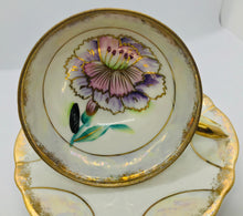 Load image into Gallery viewer, SOLD! Pretty in Pink-Trimont China Japan Hand Painted Pedestal Teacup and Saucer
