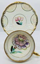 Load image into Gallery viewer, SOLD! Pretty in Pink-Trimont China Japan Hand Painted Pedestal Teacup and Saucer
