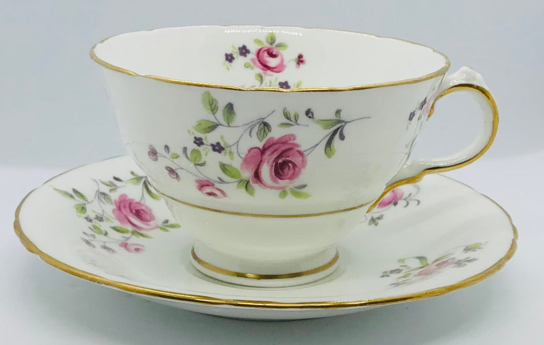 Pretty in Pink-HM Sutherland Pink Roses Teacup and Saucer