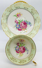 Load image into Gallery viewer, Pretty in Pink-and Green-Regency Bone China Teacup and Saucer
