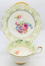 Load image into Gallery viewer, Pretty in Pink-and Green-Regency Bone China Teacup and Saucer
