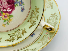 Load image into Gallery viewer, Pretty in Pink-and Green-Regency Bone China Teacup and Saucer
