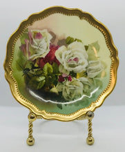 Load image into Gallery viewer, Pretty in Pink:Hand Painted Oscar &amp; Edgar Gutherz Royal Austria 6 Inch Gloire de Dijon Plate
