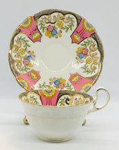 Load image into Gallery viewer, Pretty In Pink-Rare 1920s Aynsley Hand Painted Teacup and Saucer
