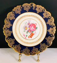 Load image into Gallery viewer, Pretty in Pink-Stunning Paragon Royal Warrant 8.5 Inch Cobalt Blue Floral Plate
