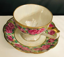 Load image into Gallery viewer, Pretty in Pink-Iridescent Pink Rose Teacup and Saucer Japan

