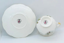 Load image into Gallery viewer, Pretty in Pink-Beautiful Rosina White  Roses Teacup and Saucer
