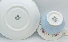 Load image into Gallery viewer, Pretty in Pink-Royal Albert Blue Floral Teacup and Saucer
