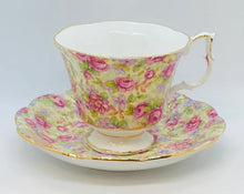 Load image into Gallery viewer, SOLD! Pretty in Pink-Royal Albert Pink Rose Chintz Pedestal Teacup and Saucer
