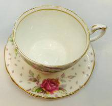 Load image into Gallery viewer, Pretty in Pink-White Paragon Golden Emblem Pedestal Teacup and Saucer
