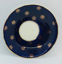 Load image into Gallery viewer, Pretty in Pink-and Blue and Gold Aynsley Demitasse Teacup and Saucer
