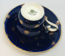 Load image into Gallery viewer, Pretty in Pink-and Blue and Gold Aynsley Demitasse Teacup and Saucer
