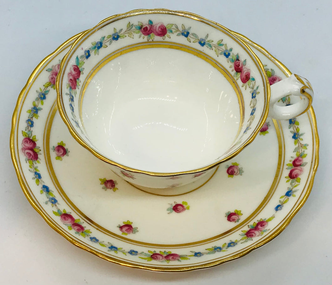Pretty In Pink-1800s Cauldon BWM &C Teacup and Saucer