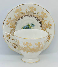 Load image into Gallery viewer, Pretty in Pink-Royal Standard Gold on White Teacup and Saucer

