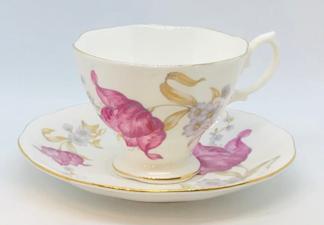 Pretty in Pink-Royal Albert Pink Floral Teacup and Saucer