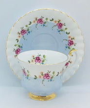 Load image into Gallery viewer, Pretty in Pink-Royal Albert Blue Floral Teacup and Saucer
