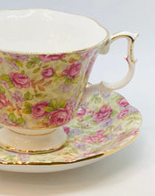 Load image into Gallery viewer, SOLD! Pretty in Pink-Royal Albert Pink Rose Chintz Pedestal Teacup and Saucer
