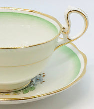 Load image into Gallery viewer, Pretty in Pink-Royal Albert 1930s Green and White Floral Teacup and Saucer
