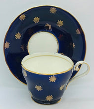 Load image into Gallery viewer, Pretty in Pink-and Blue and Gold Aynsley Demitasse Teacup and Saucer
