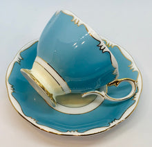 Load image into Gallery viewer, Pretty in Pink-Royal Albert  Blue and Gold Teacup and Saucer

