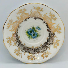 Load image into Gallery viewer, Pretty in Pink-Royal Standard Gold on White Teacup and Saucer
